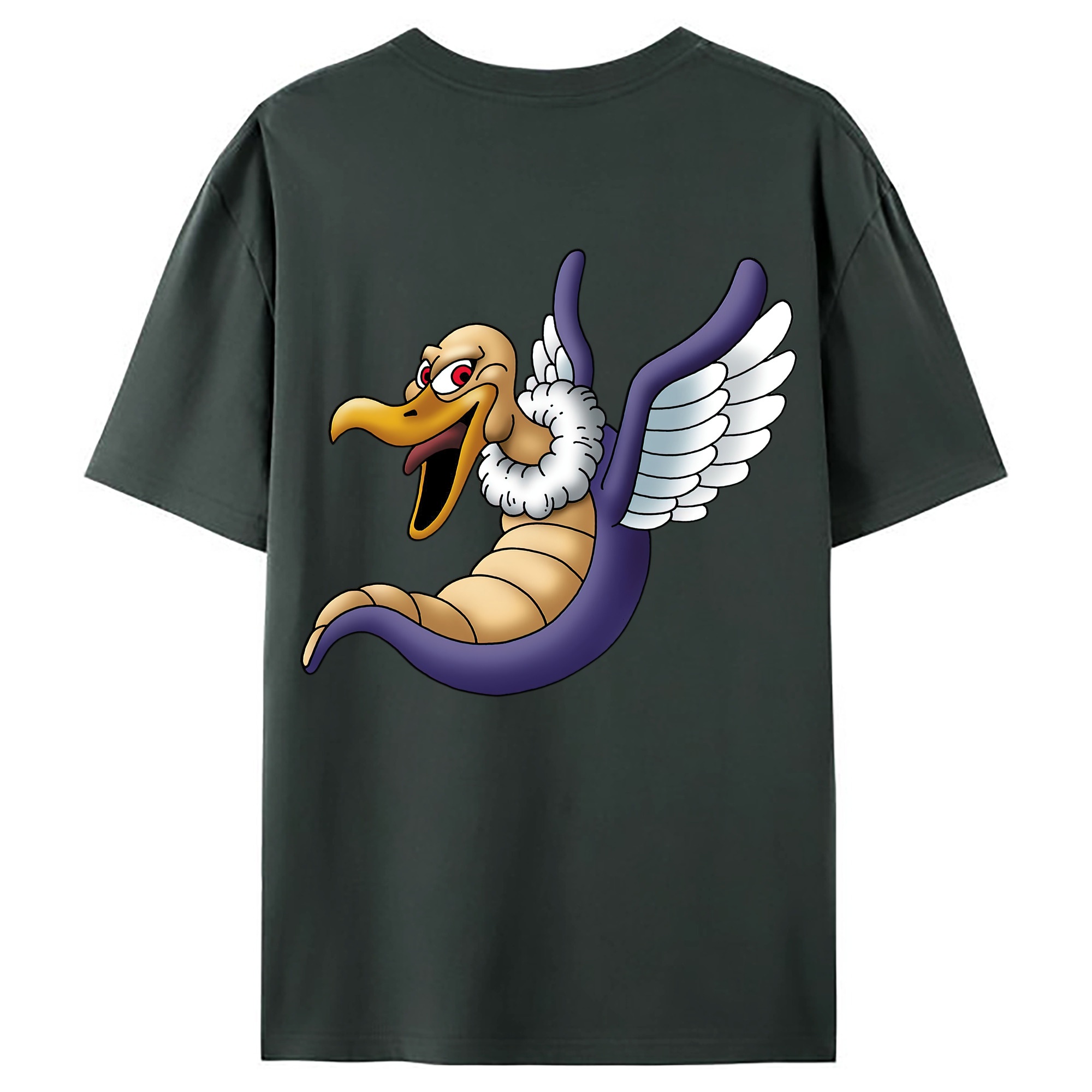 （画像用） ドラゴンクエスト Doragon Kuesuto Dragon Quest 綿100％ メンズ半袖Tシャツ（バックプリント） 通気性